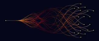 multiple lines branching from a singular point